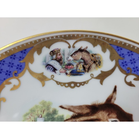 Vtg Jegou Limoges Fairy Tale Storybook Plate Skin Donkey Peau d'Ane ‎ 1983  9" - Picture 3 of 6